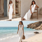 🤍 ÉLÉGANCE D'ÉTÉ | Robe Longue Blanche à Décolleté en V -50 %