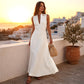 🤍 ÉLÉGANCE D'ÉTÉ | Robe Longue Blanche à Décolleté en V -50 %