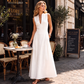 🤍 ÉLÉGANCE D'ÉTÉ | Robe Longue Blanche à Décolleté en V -50 %