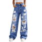 ⏰ Offre Limitée -50% | Jean Large Déchiré Femme Taille Haute