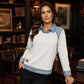 💙 LE DENIM AUTREMENT | Sweat Femme à Empiècements Denim -50 %