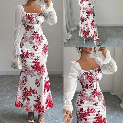 🌸 OFFRE PRIVILÈGE · -41 % | Robe Fleurie Femme à Ourlet Évasé