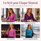 ✨ OFFRE PRIVILÈGE · -50 % | Haut Femme Col V à Dentelle Florale