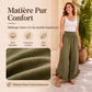 ✨ Confort au Quotidien | Pantalon Femme Taille Haute en Coton & Lin