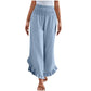 ✨ Confort au Quotidien | Pantalon Femme Taille Haute en Coton & Lin
