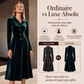 Robe vintage en velours de ligne A à boutons devant pour femme