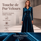 Robe vintage en velours de ligne A à boutons devant pour femme