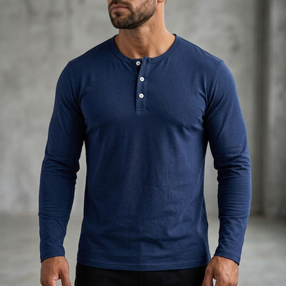 👕 LE CASUAL INTEMPOREL | Haut Homme à Col Henley & Manches Longues -50 %