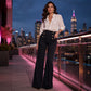 ✨ ÉLÉGANCE DU MATIN AU SOIR | Pantalon Flare Taille Haute à Double Boutonnage -50 %