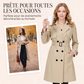 🧥 L'ÉLÉGANCE INTEMPORELLE | Trench Femme Croisé avec Ceinture -50 %