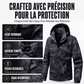 Veste à capuche camouflage coupe-vent pour homme