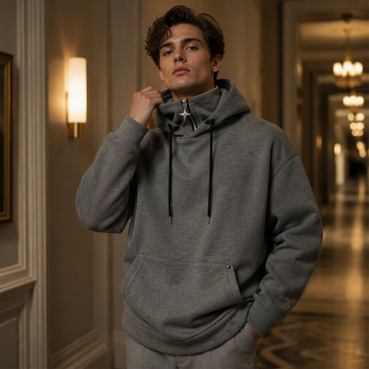 🍂 LE CASUAL DES JOURS FRAIS | Hoodie Homme à Col Montant & Coupe Ample -50 %