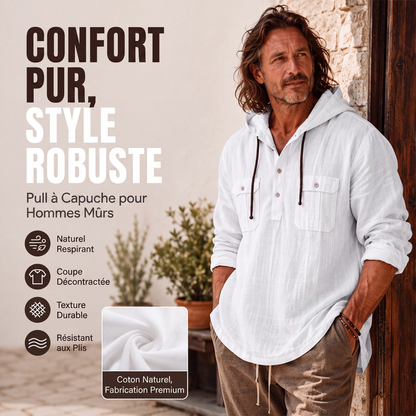 👔 LE CASUAL AUTREMENT | Chemise Homme à Capuche & Manches Longues -50 %