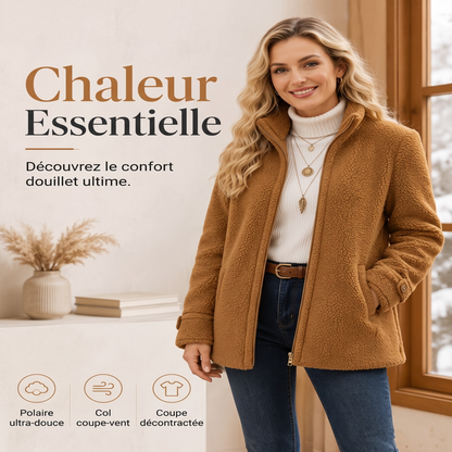 Veste d'hiver pour femme à col montant et fermeture éclair intégrale