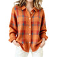 Cardigan décontracté à carreaux et boutons pour femme