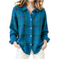 Cardigan décontracté à carreaux et boutons pour femme