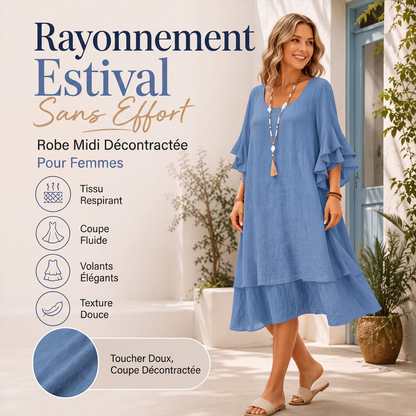 ☀️ OFFRE D'ÉTÉ · -50 % | Robe Ample à Manches Volantées