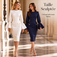 ✨ OFFRE PRIVILÈGE · -50 % | Robe Midi Cintrée à Manches Structurées