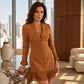 ✨ OFFRE PRIVILÈGE · -52 % | Robe Bohème Femme à Franges & Manches Volantées