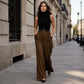 ✨ OFFRE PRIVILÈGE · -50 % | Pantalon Large Rayé Femme – Chic Décontracté