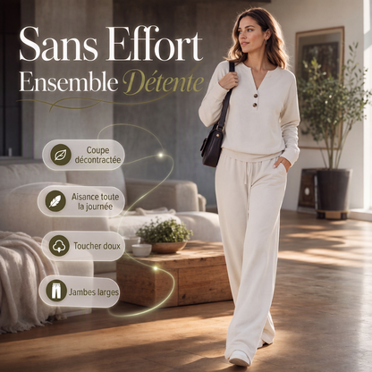 🌸 OFFRE LIMITÉE –50% ! ✨ Ensemble top fluide et pantalon large pour femme