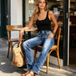 ✨ OFFRE PRIVILÈGE · -53 % | Jean Stretch Femme à Ourlets Boutonnés