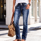 ✨ OFFRE PRIVILÈGE · -53 % | Jean Stretch Femme à Ourlets Boutonnés
