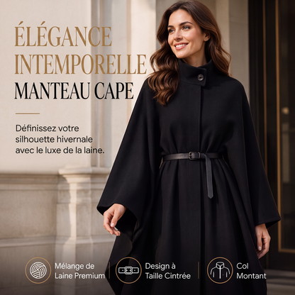 🌸 OFFRE LIMITÉE –50% ! ✨ Manteau cape élégant pour femme à col montant