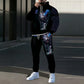 📢📢50% DE RÉDUCTION !! ⏰Ensemble sweat à capuche imprimé et pantalon de survêtement pour homme