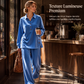 🌙 OFFRE LIMITÉE -50% ! 💕 Ensemble chemise à manches longues en velours et pantalon large pour femme