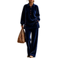🌙 OFFRE LIMITÉE -50% ! 💕 Ensemble chemise à manches longues en velours et pantalon large pour femme