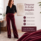 🌸 OFFRE LIMITÉE –50% ! ✨ Pantalon taille haute large en velours pour femme