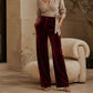 🌸 OFFRE LIMITÉE –50% ! ✨ Pantalon taille haute large en velours pour femme