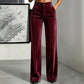 🌸 OFFRE LIMITÉE –50% ! ✨ Pantalon taille haute large en velours pour femme