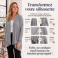 🌸 OFFRE LIMITÉE –50% ! ✨ Cardigan décontracté pour femme avec pan avant ouvert et effet drapé
