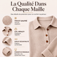 🌙 OFFRE LIMITÉE -50% ! 💕 Haut Henley à manches longues en tricot gaufré pour femme