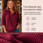 🌙 OFFRE LIMITÉE -50% ! 💕 Haut Henley à manches longues en tricot gaufré pour femme