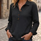 🌙 OFFRE LIMITÉE -50% ! 💕 Haut Henley à manches longues en tricot gaufré pour femme