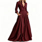 🌙 OFFRE LIMITÉE -50% ! 💕 Robe maxi pour femme à col revers et boutonnée