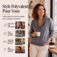 🌸 OFFRE LIMITÉE –50% ! ✨ Cardigan en maille à col fourrure pour femme