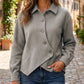 🌙 OFFRE LIMITÉE -50% ! 💕 Veste boutonnée diagonale irrégulière pour femme