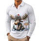 📢📢50 % DE RÉDUCTION !! ⏰ Haut à col pour homme à motif d'élan à manches longues