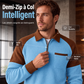 📢📢50 % DE RÉDUCTION !! ⏰ Sweat décontracté pour homme en maille gaufrette à quart de zip