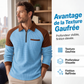 📢📢50 % DE RÉDUCTION !! ⏰ Sweat décontracté pour homme en maille gaufrette à quart de zip