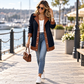 🌸 OFFRE LIMITÉE –50% ! ✨ Veste en peluche à patchwork et à col revers pour femme