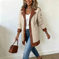 🌸 OFFRE LIMITÉE –50% ! ✨ Veste en peluche à patchwork et à col revers pour femme