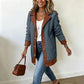 🌸 OFFRE LIMITÉE –50% ! ✨ Veste en peluche à patchwork et à col revers pour femme