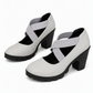 📢📢50 % de réduction !!! 🎉✨ Chaussures Mary Jane pour femme à bout rond, avec lanières croisées, talon bloc, semelle compensée et découpes, à talons hauts