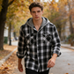 📢📢50 % DE RÉDUCTION !! ⏰ Veste-chemise à capuche en flanelle à carreaux pour homme
