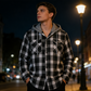 📢📢50 % DE RÉDUCTION !! ⏰ Veste-chemise à capuche en flanelle à carreaux pour homme